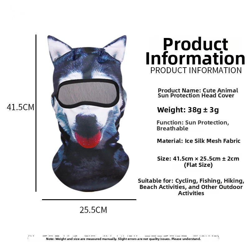 Cute Cat Balaclava Face Mask – 3D Animal Ski & Motorcycle Mask