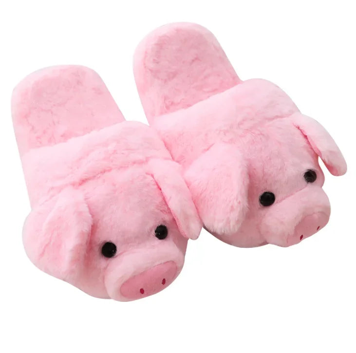 Cute Animal Plush Slippers - Warm Winter House Shoes