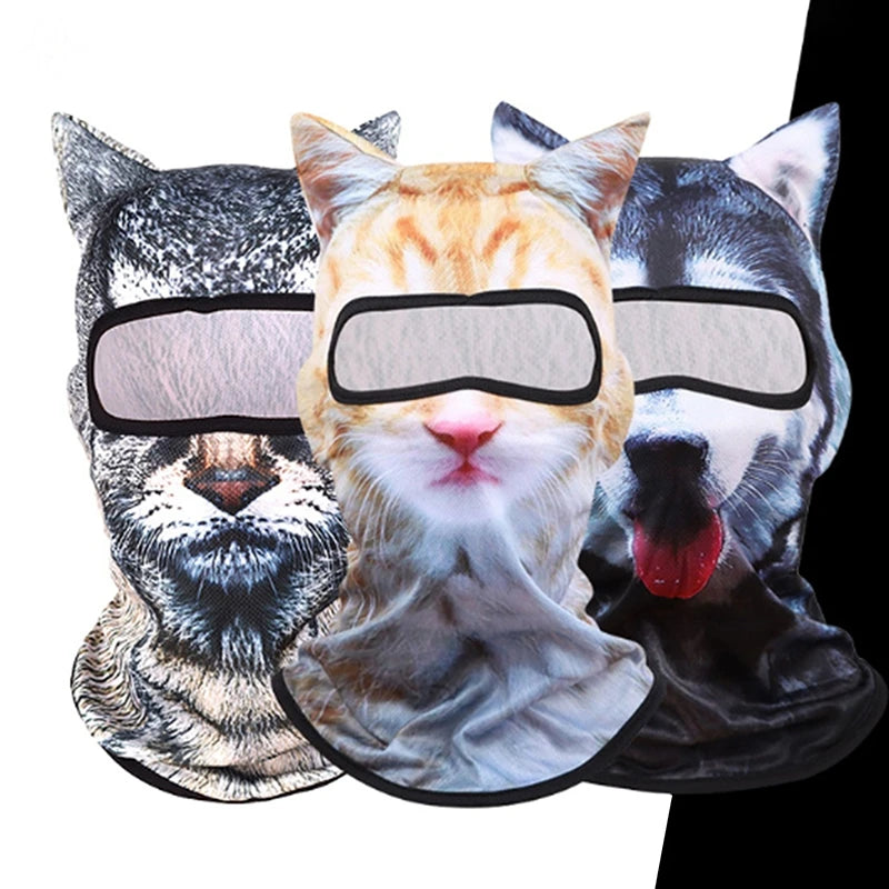 Cute Cat Balaclava Face Mask – 3D Animal Ski & Motorcycle Mask