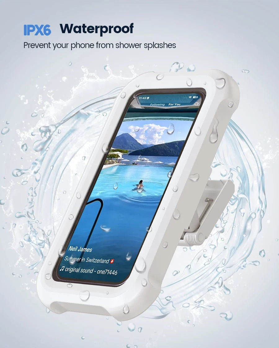 Enjoy Music & Videos in the Shower — Waterproof Phone Holder for Total Peace of MindEnjoy Music & Videos in the Shower — Waterproof Phone Holder for Total Peace of Mind
